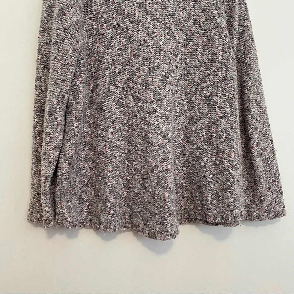 LANE BRYANT Plus Size Cowl Neck Sparkle Eyelash Sweater Gray Pink Chunky Knit 2X